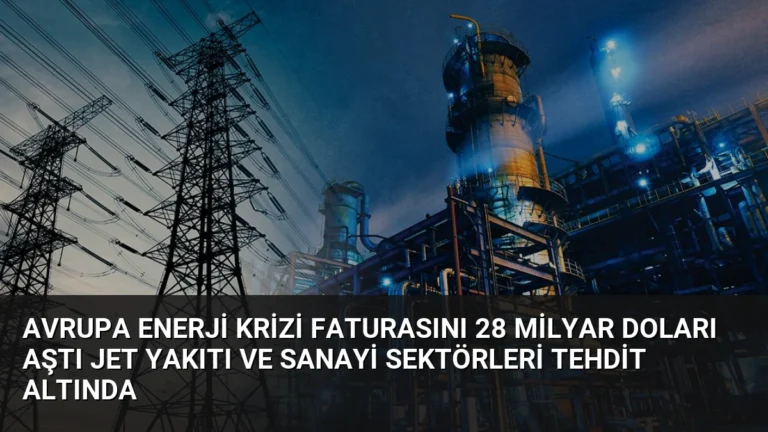 Avrupa Enerji Krizi Faturasını 28 Milyar Doları Aştı Jet Yakıtı ve Sanayi Sektörleri Tehdit Altında