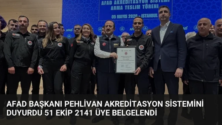 AFAD Başkanı Pehlivan Akreditasyon Sistemini Duyurdu 51 Ekip 2141 Üye Belgelendi