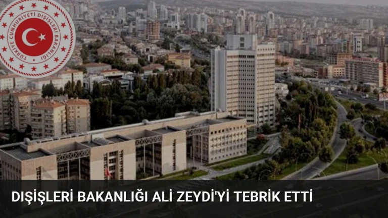 Dışişleri Bakanlığı Ali Zeydi’yi Tebrik Etti