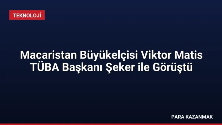 Macaristan Büyükelçisi Viktor Matis TÜBA Başkanı Şeker ile Görüştü