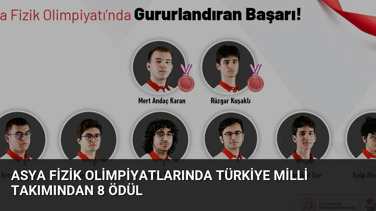 Asya Fizik Olimpiyatlarında Türkiye Milli Takımından 8 Ödül