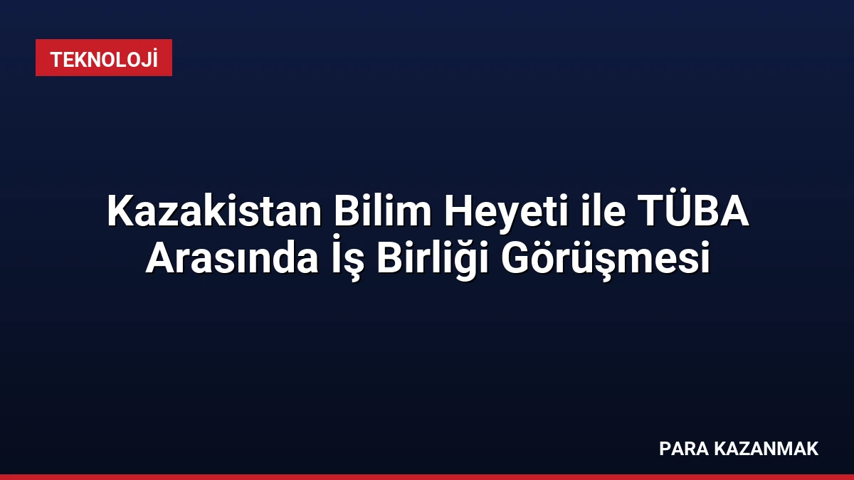 Kazakistan Bilim Heyeti ile TÜBA Arasında İş Birliği Görüşmesi