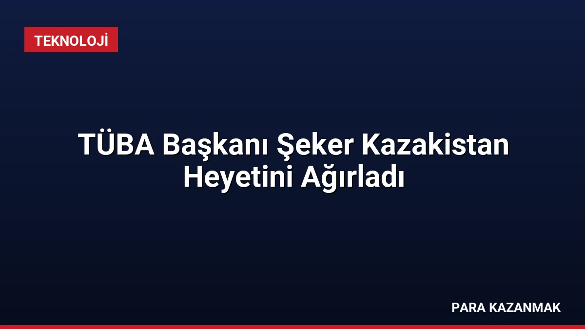 TÜBA Başkanı Şeker Kazakistan Heyetini Ağırladı