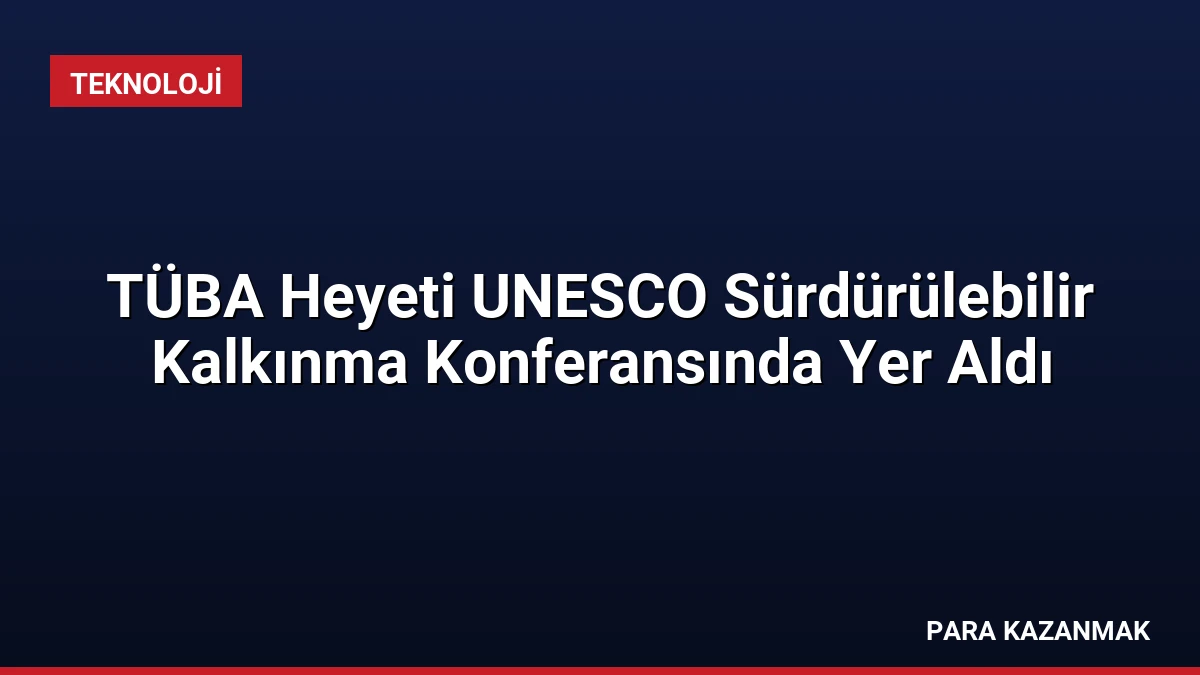 TÜBA Heyeti UNESCO Sürdürülebilir Kalkınma Konferansında Yer Aldı