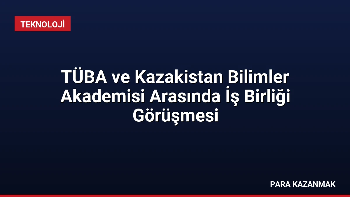 TÜBA ve Kazakistan Bilimler Akademisi Arasında İş Birliği Görüşmesi