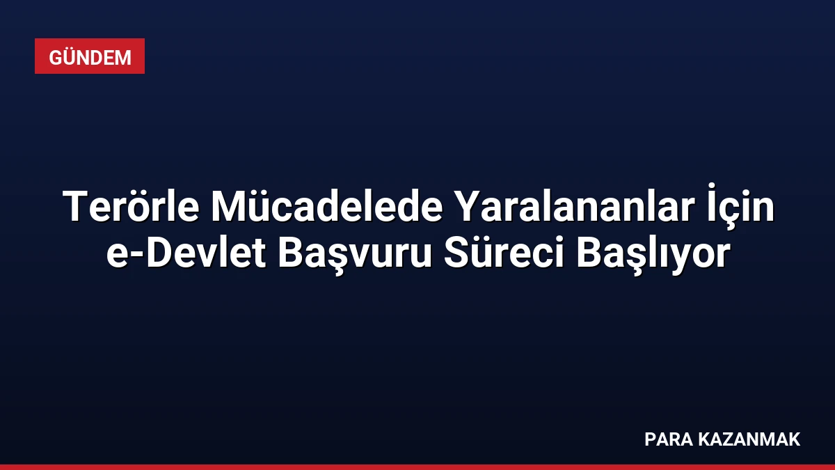 Terörle Mücadelede Yaralananlar İçin e-Devlet Başvuru Süreci Başlıyor