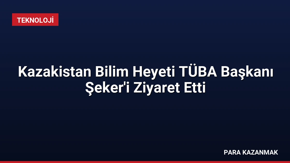 Kazakistan Bilim Heyeti TÜBA Başkanı Şeker’i Ziyaret Etti