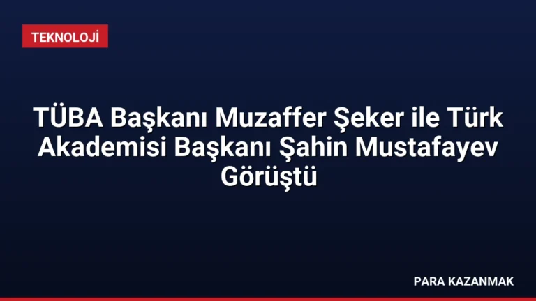 TÜBA Başkanı Muzaffer Şeker ile Türk Akademisi Başkanı Şahin Mustafayev Görüştü