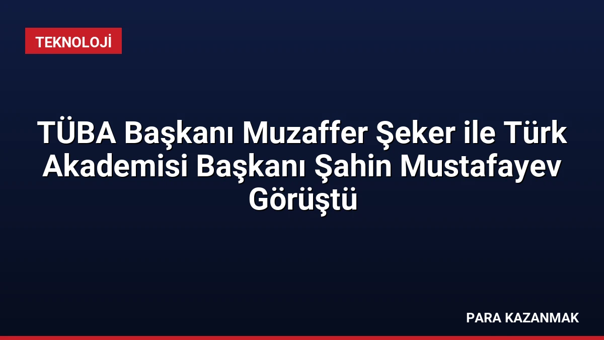 TÜBA Başkanı Muzaffer Şeker ile Türk Akademisi Başkanı Şahin Mustafayev Görüştü