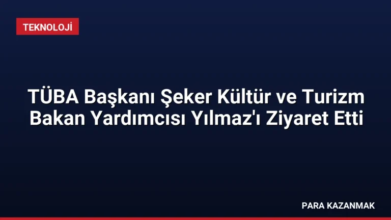 TÜBA Başkanı Şeker Kültür ve Turizm Bakan Yardımcısı Yılmaz’ı Ziyaret Etti