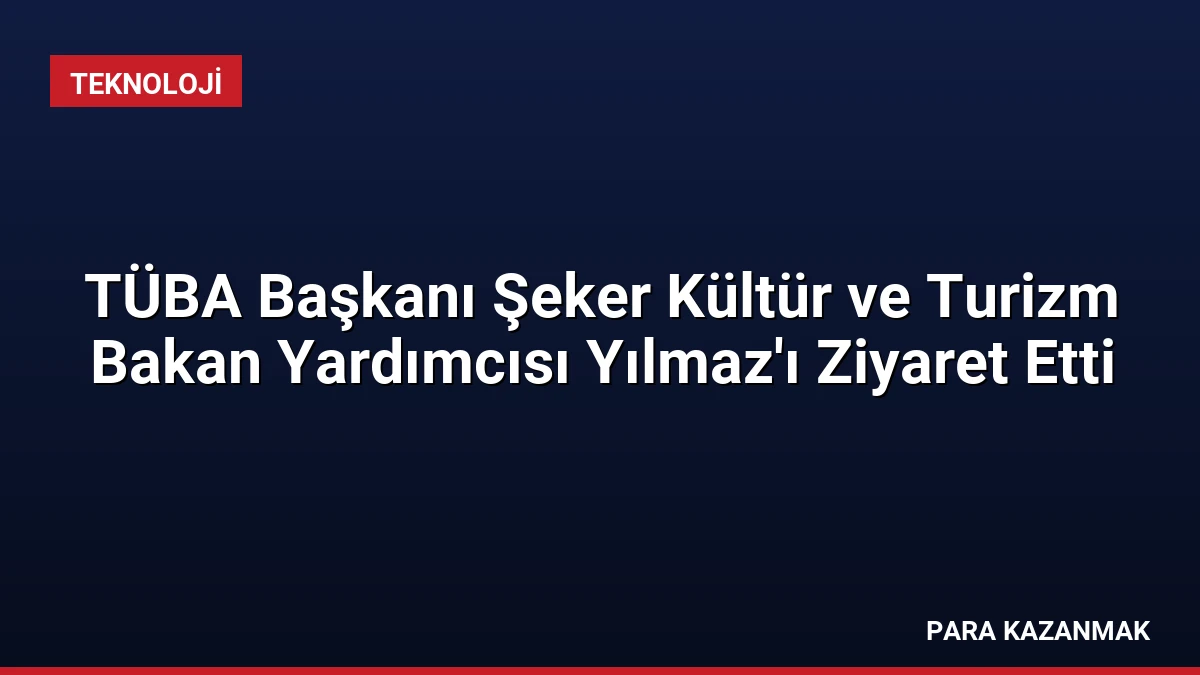 TÜBA Başkanı Şeker Kültür ve Turizm Bakan Yardımcısı Yılmaz’ı Ziyaret Etti