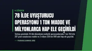 78 İlde Uyuşturucu Operasyonu 1 Ton Madde ve Milyonlarca Hap Ele Geçirildi