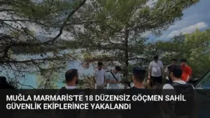 Muğla Marmaris’te 18 Düzensiz Göçmen Sahil Güvenlik Ekiplerince Yakalandı