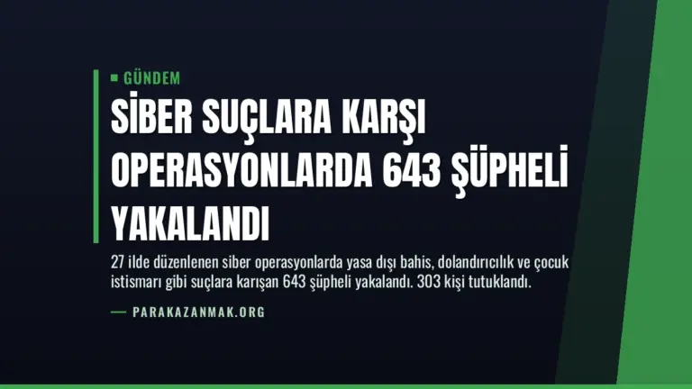 Siber Suçlara Karşı Operasyonlarda 643 Şüpheli Yakalandı