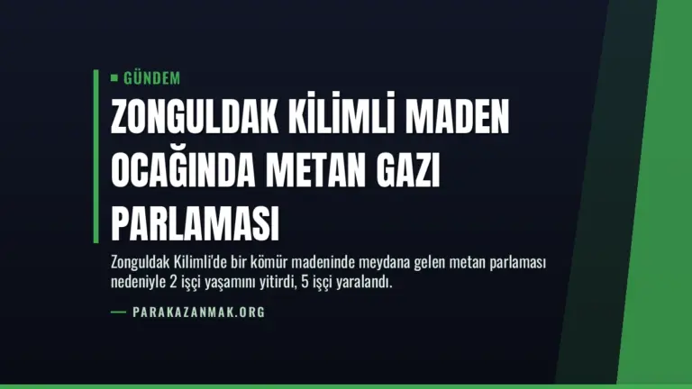 Zonguldak Kilimli maden ocağında metan gazı parlaması